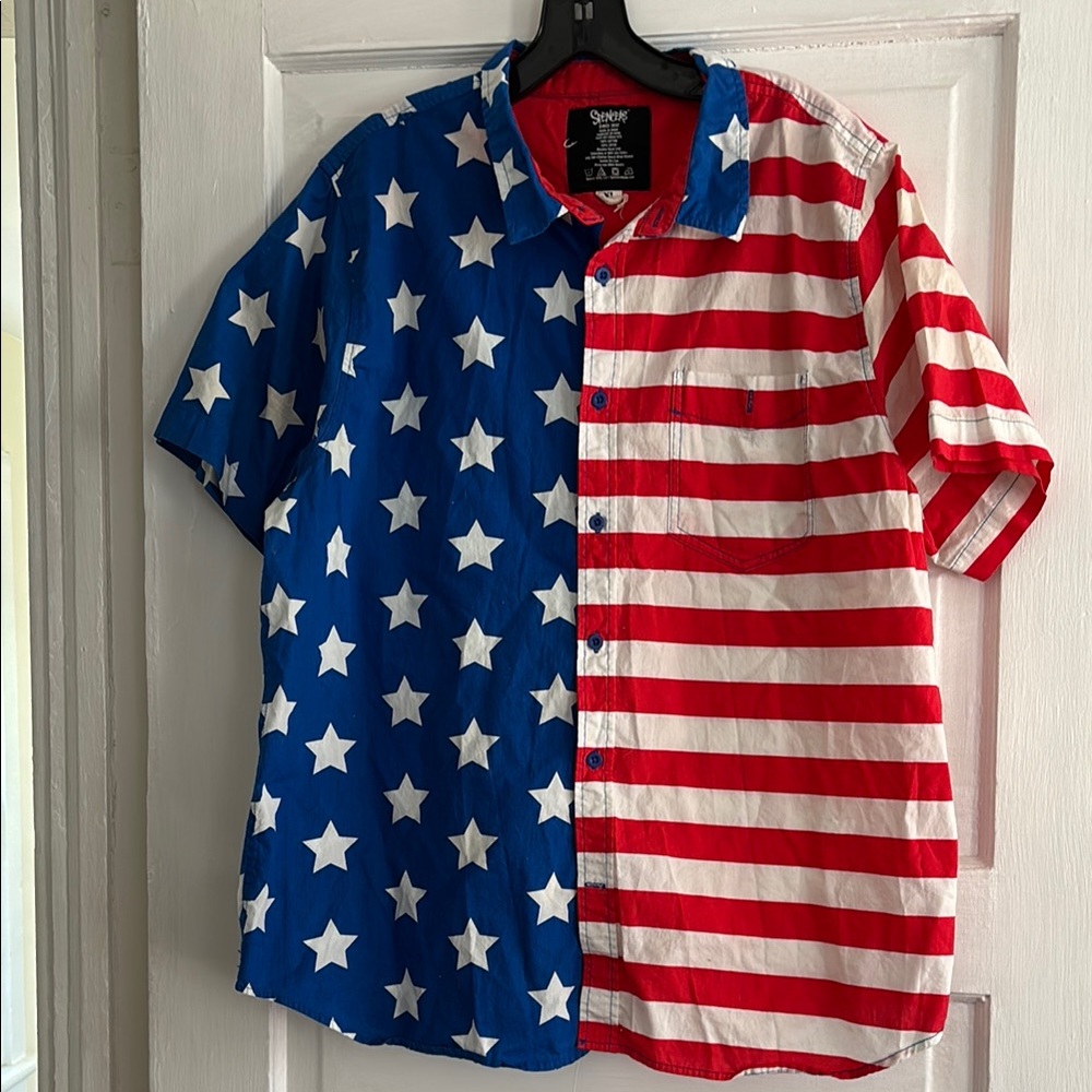 Grunt Style Men's Patriotic Red and Blue Shirt
